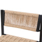Kitchen Bar Stools with Footrest Set of 2 Paper Rope Weave Dining Chairs