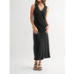 Fun 2 Fun - Satin V-neck Maxi Dress