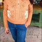 Blue B - Horse Embroidered Zip Up Mock Neck Sweater