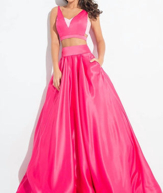 Rachel Allan - Lace Matte Satin Two-piece Ball Gown