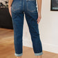 Judy Blue - Midrise Cuffed Boyfriend Jeans