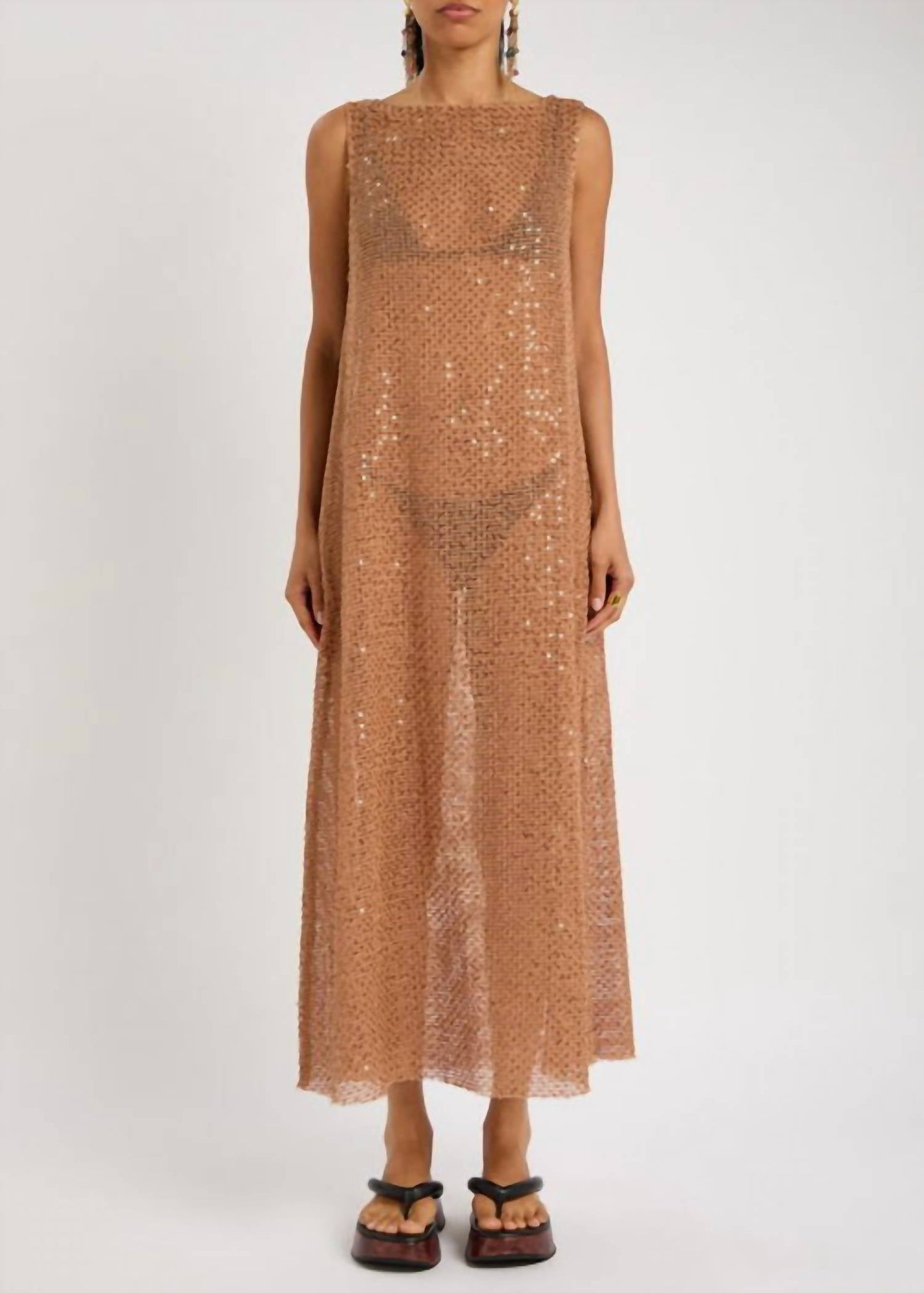 Bec + Bridge - Margo Sequin-embellished Open-knit Maxi Dress