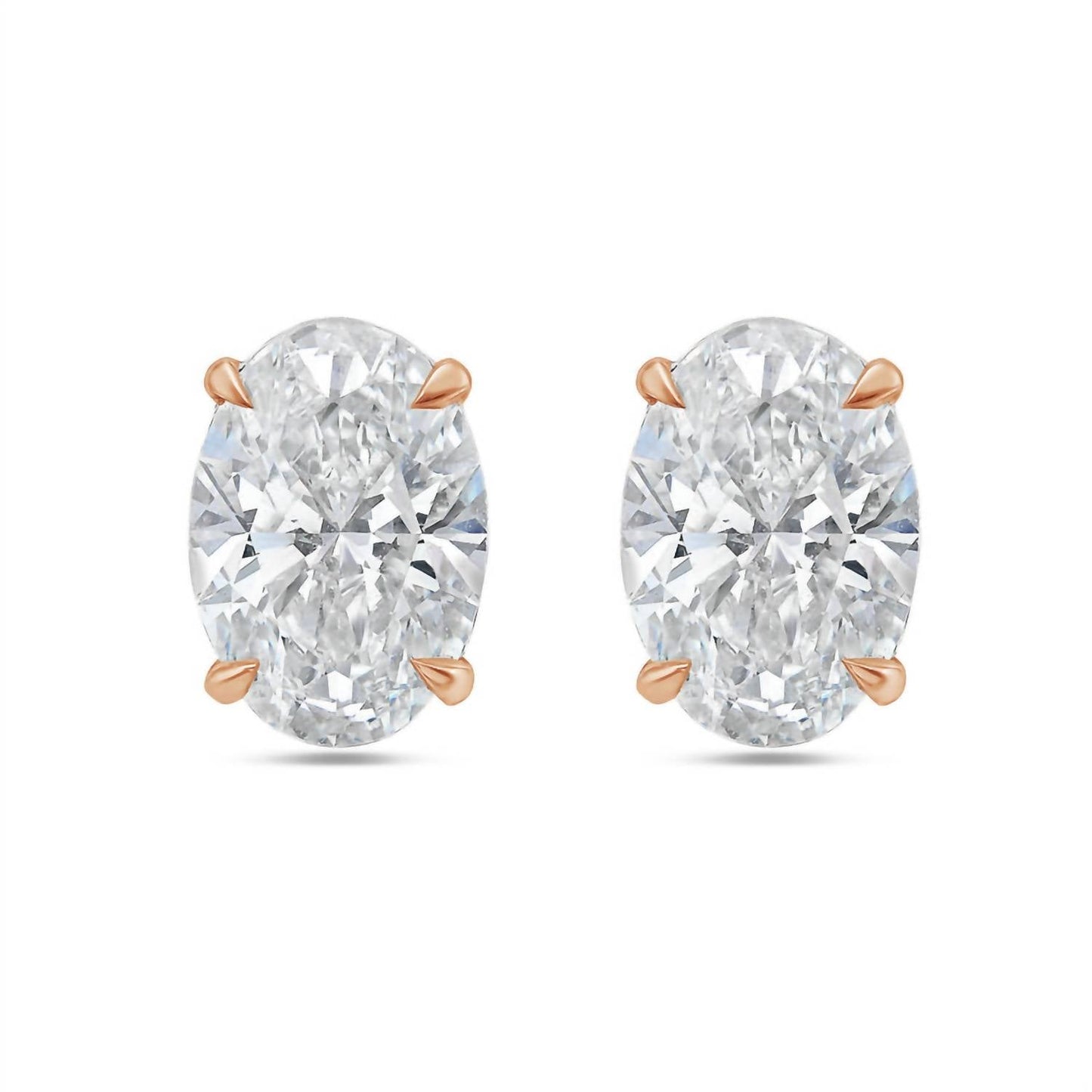 Diana M Jewels - 1.5 Cts Lab Grown Oval Cut Stud Earrings