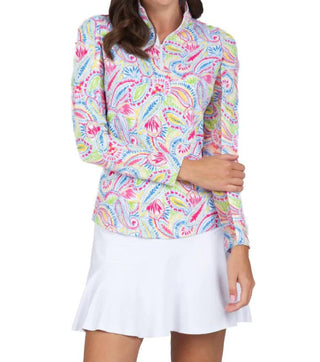 Ibkul - Mock Zip Neck Top - Massie