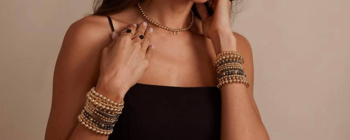 100% Beads - Women's Hematite Beaded Bracelet