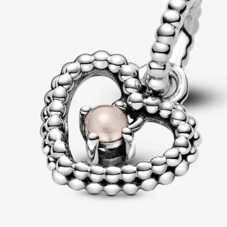 Pandora - June Beaded Heart Dangle Charm