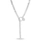 Eklexic - Women's Micro Link Curb Chain Convertible Lariat Necklace