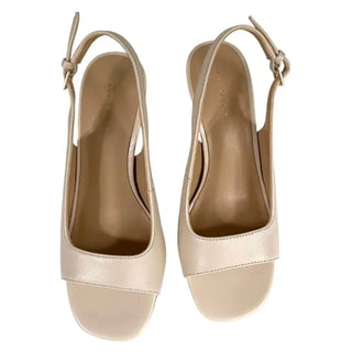 Ann Taylor - Women's Leather Square Toe Slingback Sandals