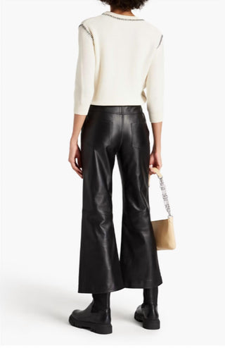 Boutique Moschino - Leather Kick-Flare Pants