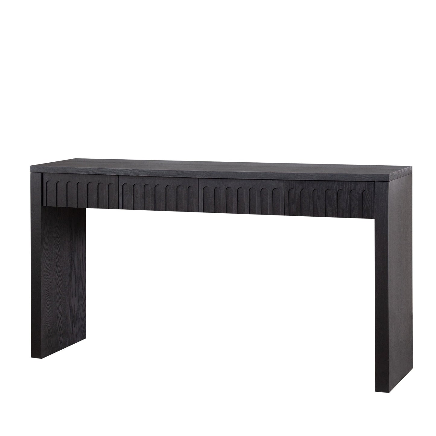 Modern Black Console Table with 4 Drawers – 59.2" Entryway Table with Storage