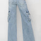Risen - Felicia Cargo Pocket Wide Leg Denim