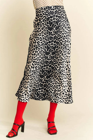 Trendsi - Davi & Dani Leopard Animal Print Long Length Skirt