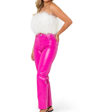 Buddylove - Fancy Strapless Feather Crop Top