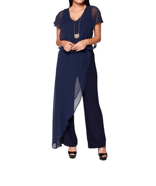 Last Tango - MS1059 - Jumpsuit w/ Chiffon Overlay