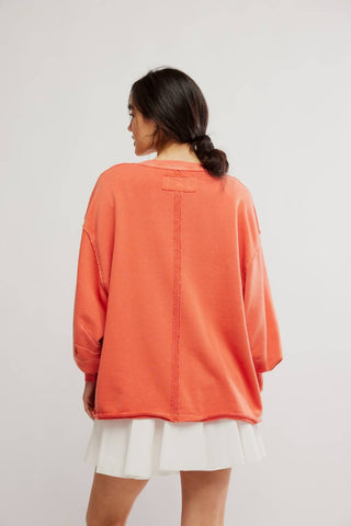 Free People - Venice V-neck Graphic Sweatshirt - Petite