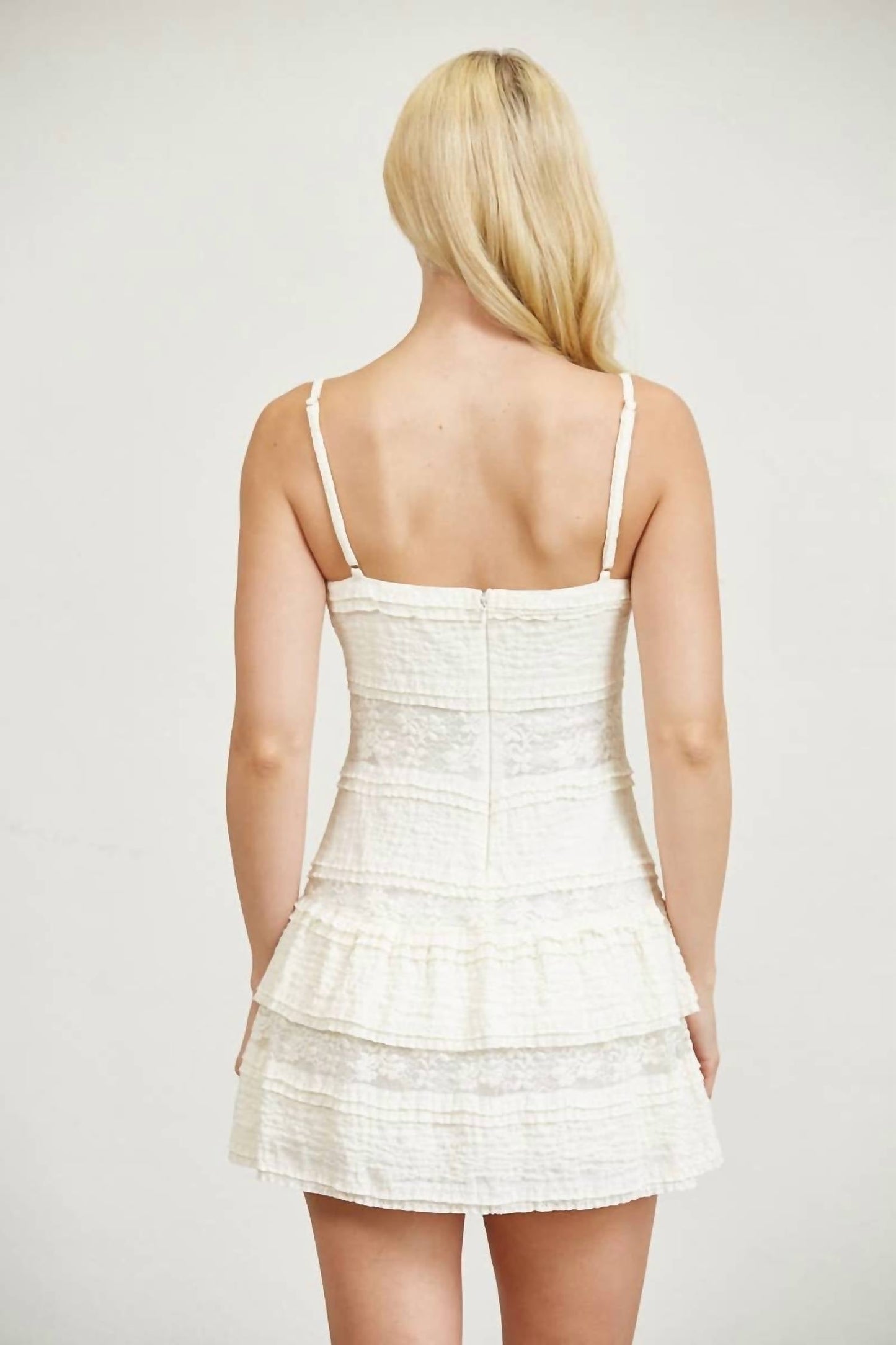 Edit By Nine - Ruffled Lace Mini Dress