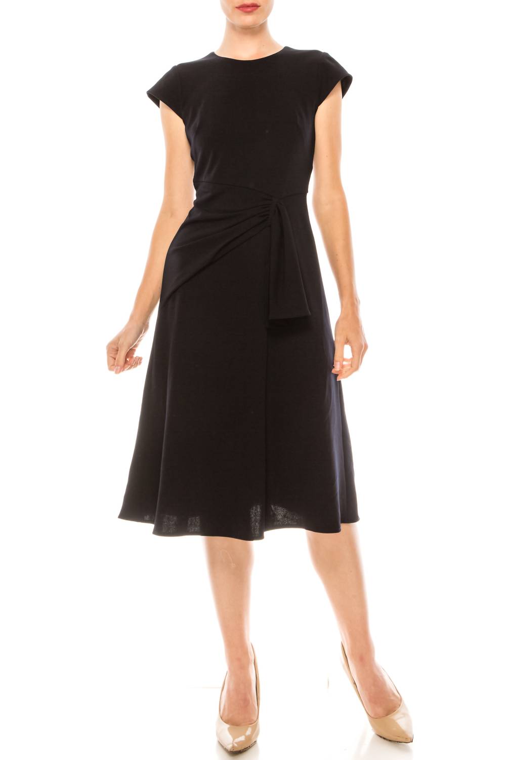 Donna Morgan - Cap Sleeve A-line Midi Dress