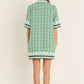 2.7 August Apparel - Boucle Mini Shirt Dress With Ric Rac Trim