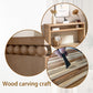 Modern Rustic Console Table – 59” Wood Entryway Table with Shelf & Decorative Bead Detail