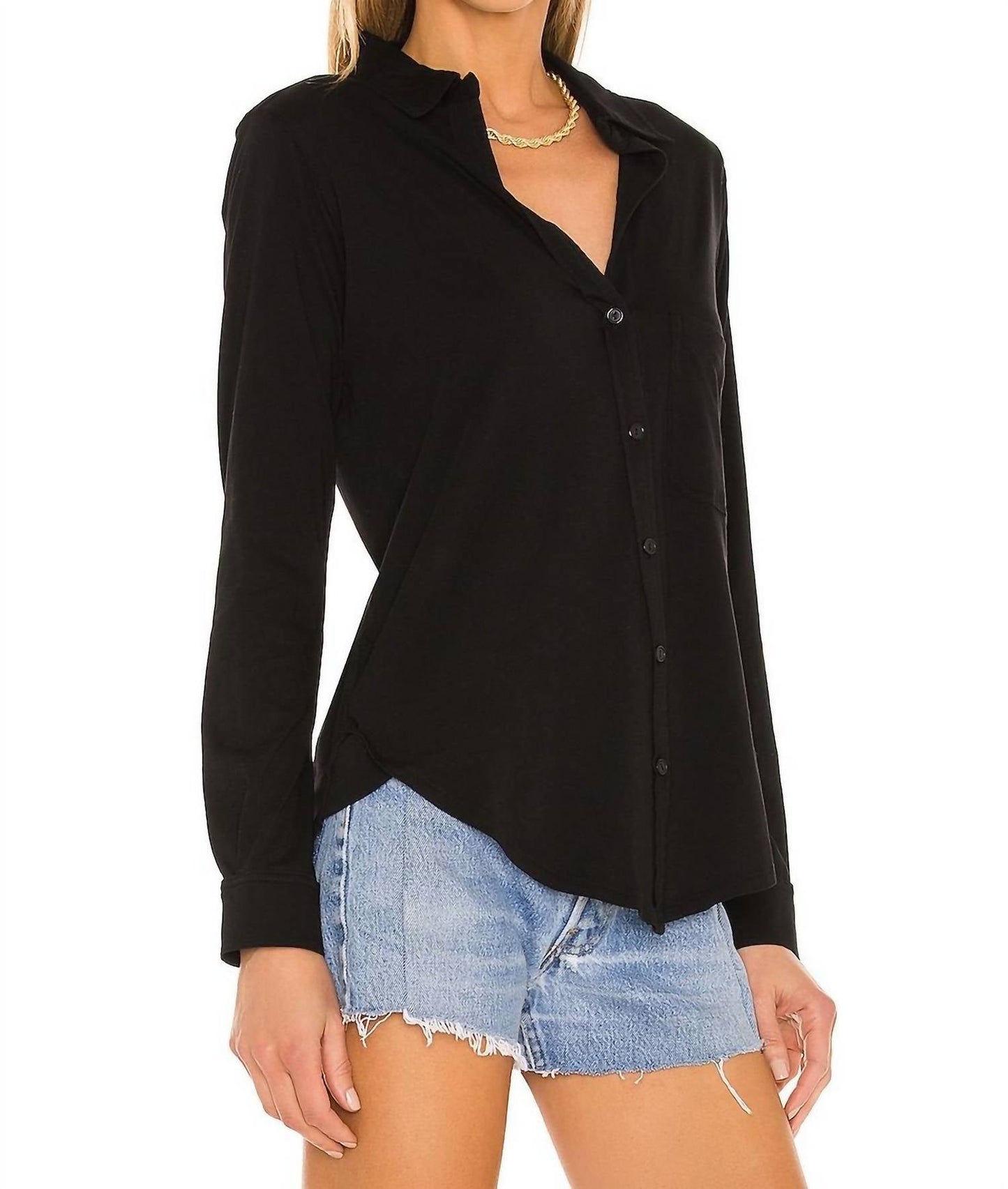 Bobi - Collar Pocket Tee Button Down Shirt