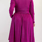 The Curve La - Plus Size Glitter Knit Flare Dress With Bow Details