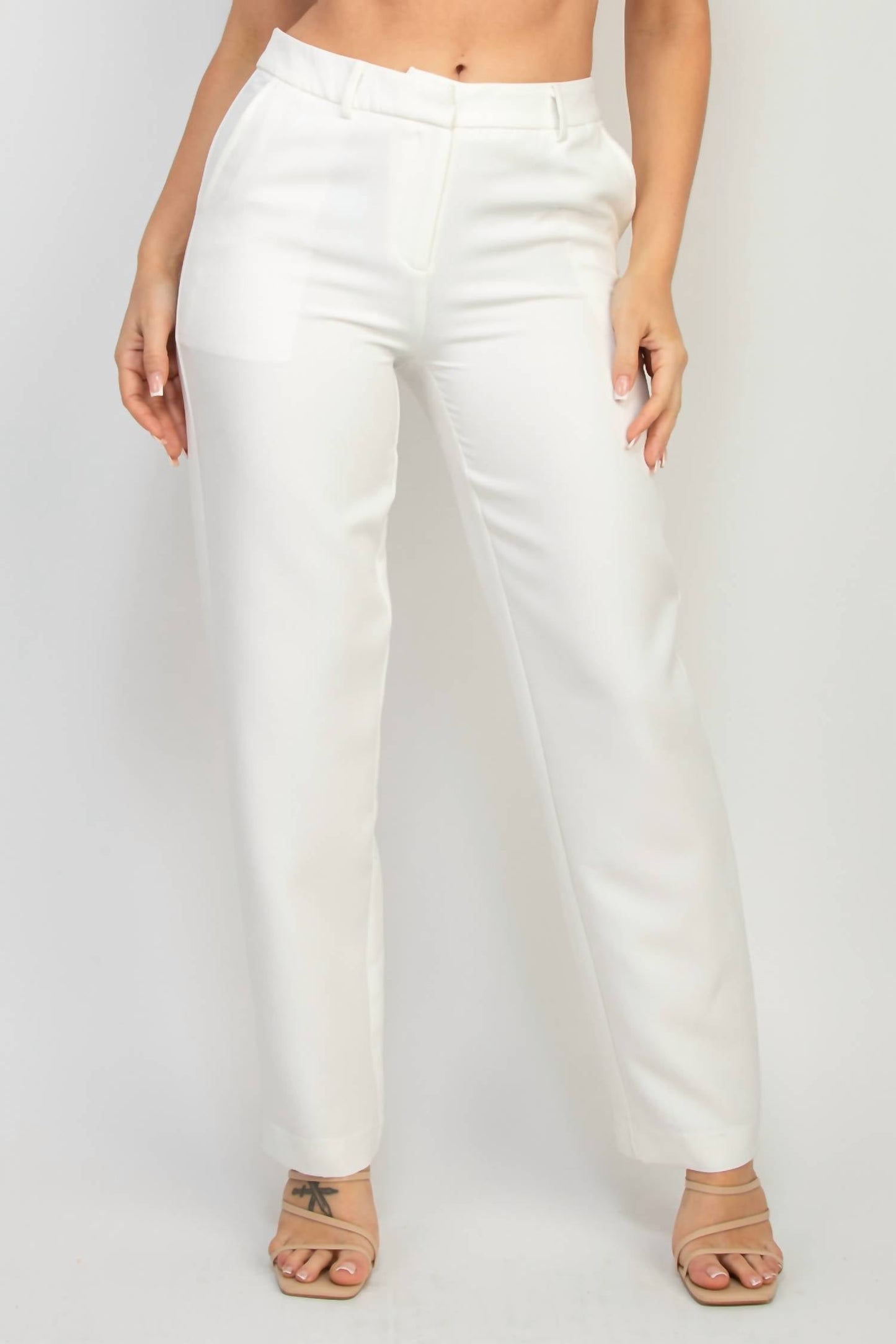 A.C.G. Los Angeles - Mid Rise Dressy Pants With Pockets On Sides