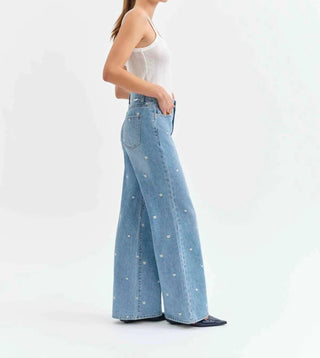 Daze - Far Out High Rise Wide Daisy Jeans