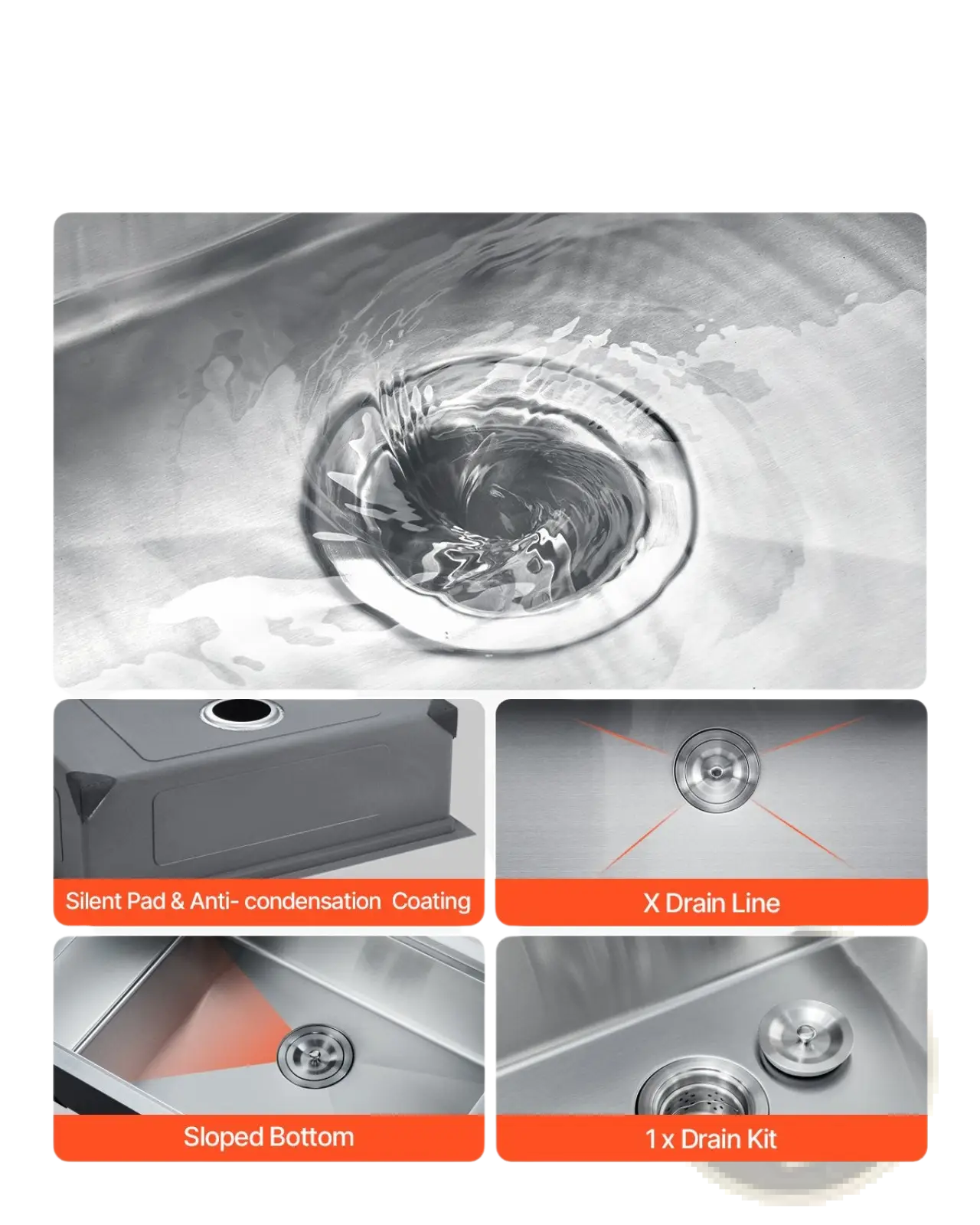 33 Inch Stainless Steel Double Bowl Workstation Sink