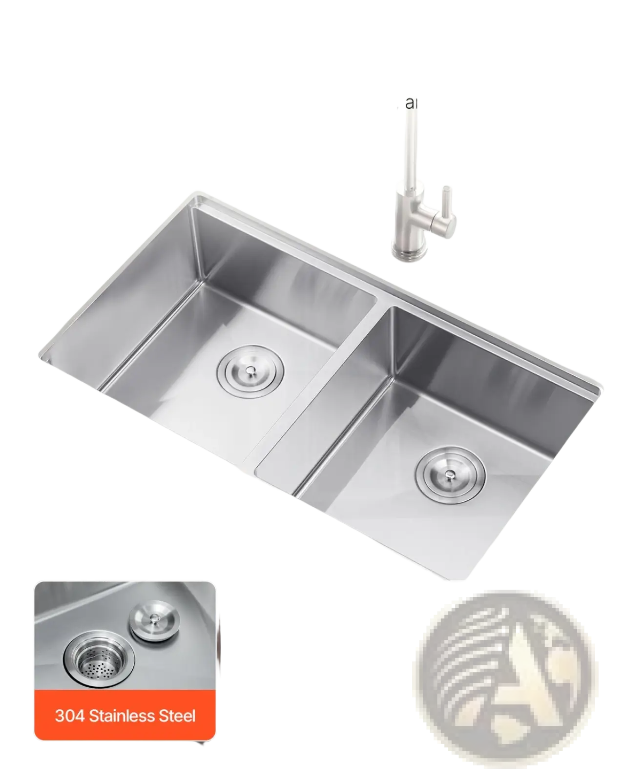 33 Inch Stainless Steel Double Bowl Workstation Sink