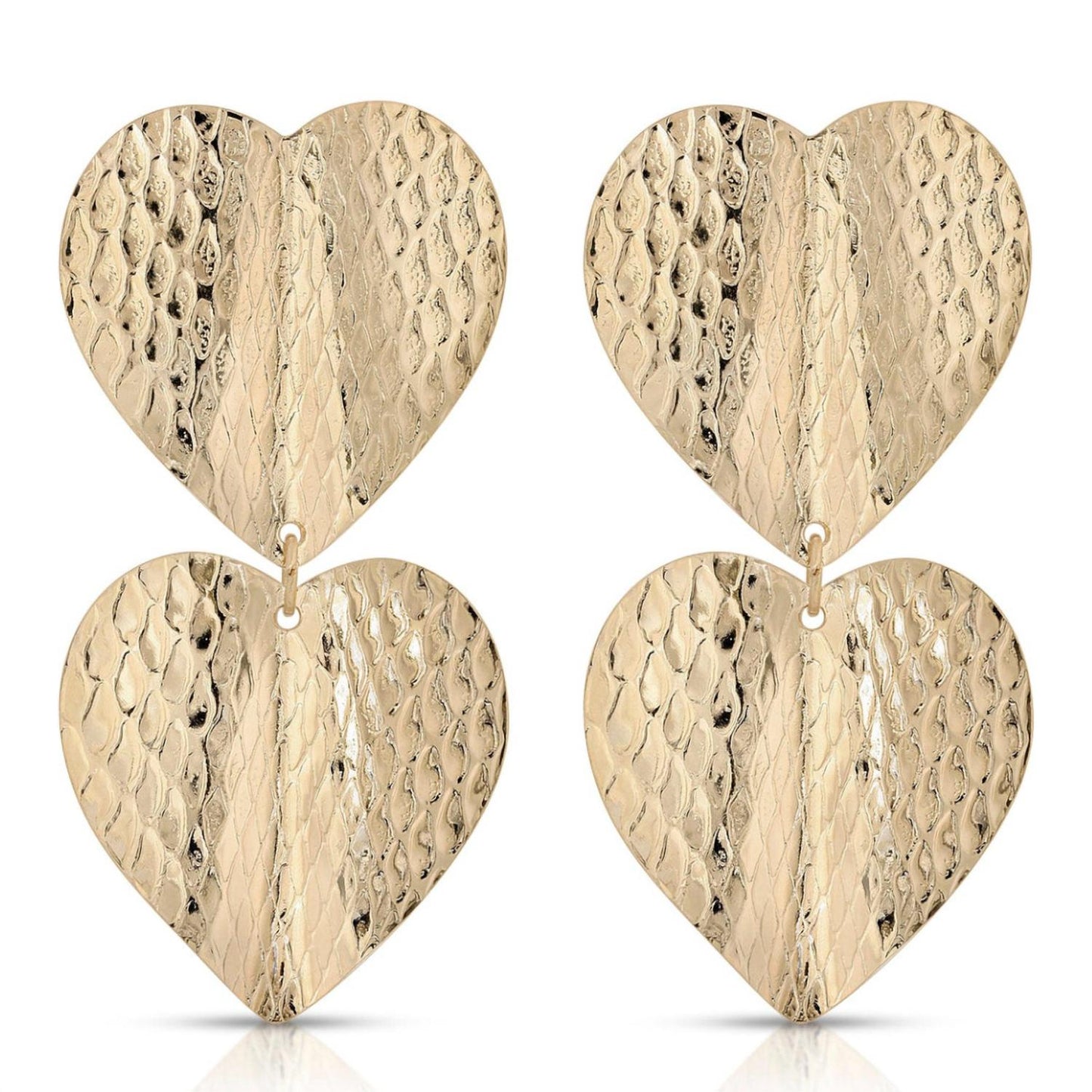 Eklexic - Heart Row Earrings