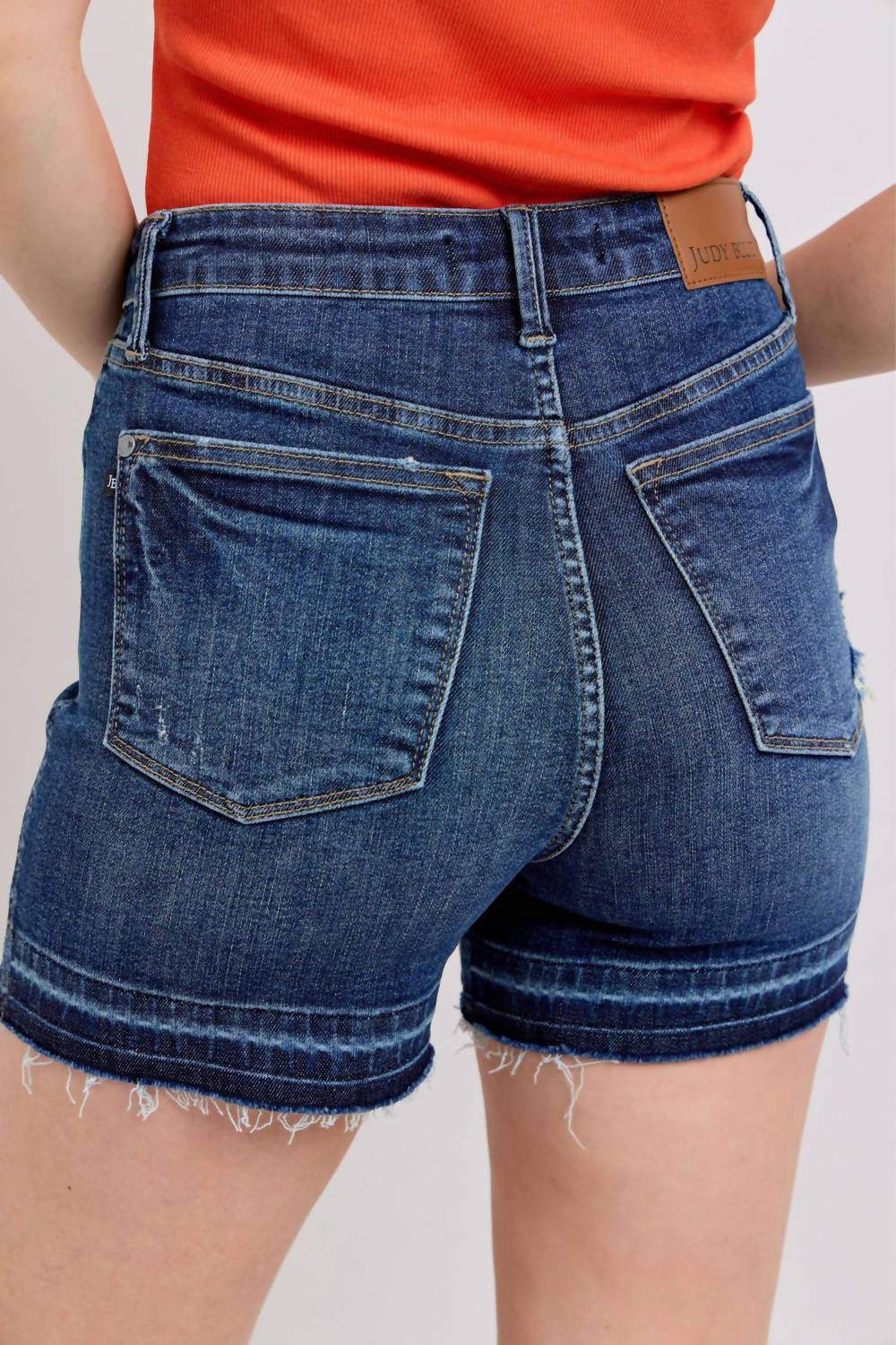 Judy Blue - High Waist Tummy Control Destroy Release Hem Denim Short