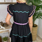 Entro - Short Dress With Colored Edges