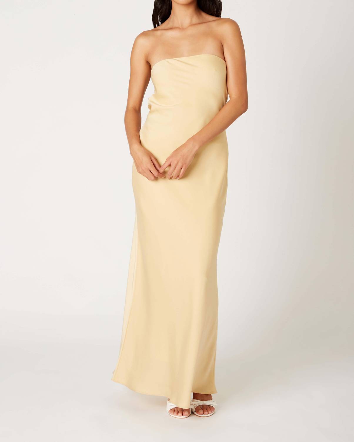 Cotton Candy - Strapless Open Back Maxi Dress