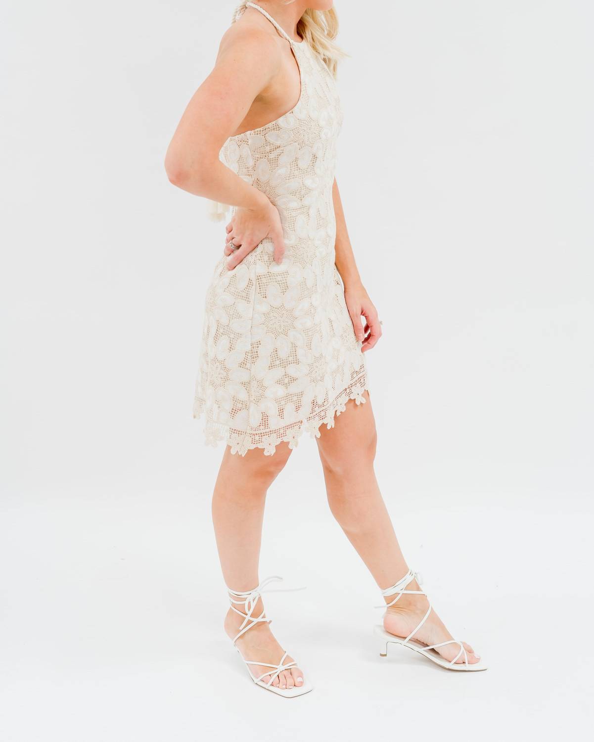 Arose Studio - Halter Lace Mini Dress