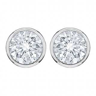 Diana M Jewels - 0.50 Cts Bezel Diamond Stud Earrings