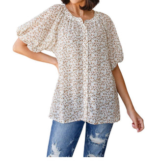 Bibi - Fancy Me Floral Button Down Shirt