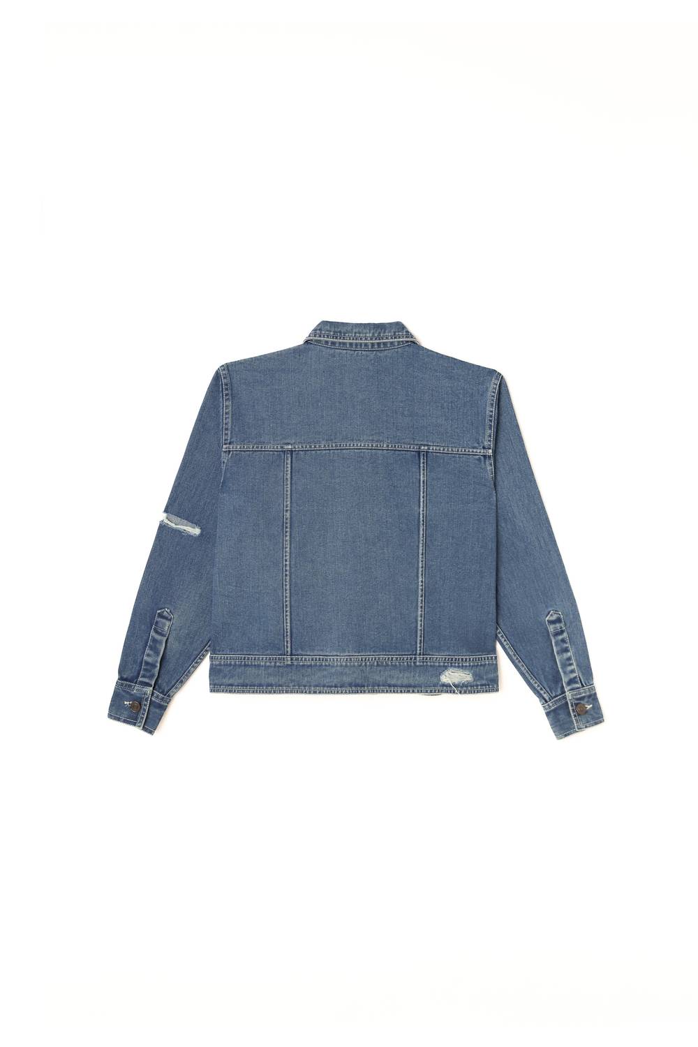 Sasha+Z - Women's Stone Embossed & Distressed Denim Jacket