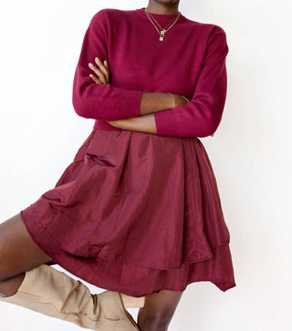 Baevely By Wellmade - Mary 3/4 Sleeve Mini Sweater Dress