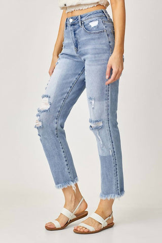 Risen - High Waist Straight Jeans