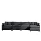 Modern Oversized Modular Cushion Sofa With Ottoman, Low Back, Deep Seating Sofa Set