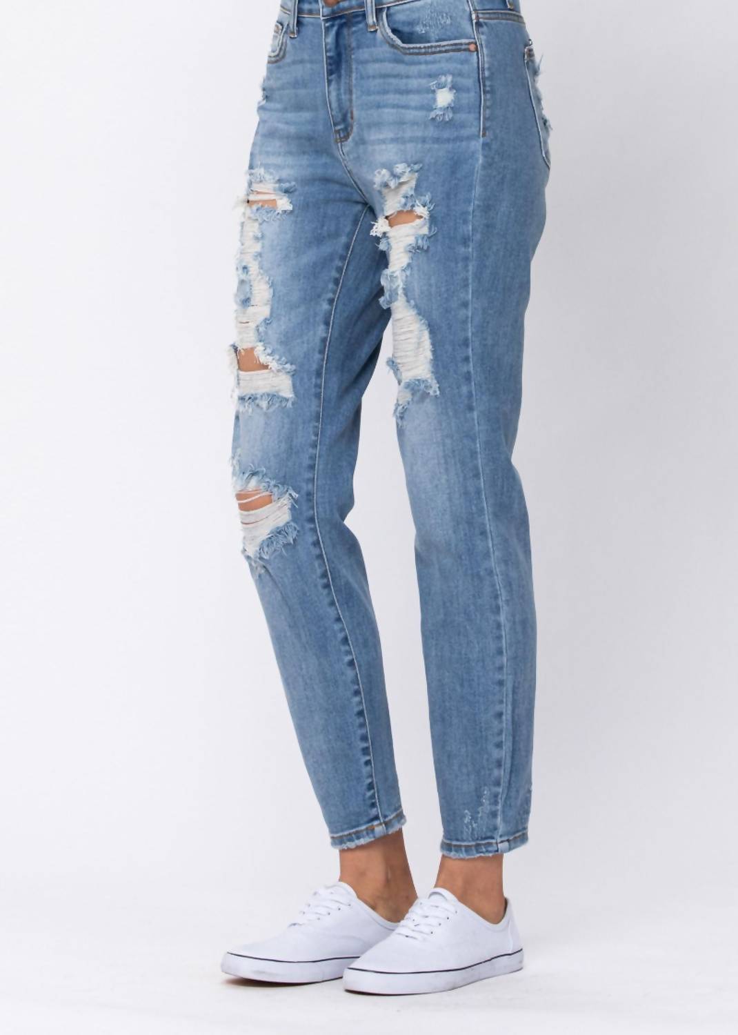 Judy Blue - High Waist Destroyed Boyfriend Jeans