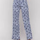 Charlie B - Front Slits Printed Wide Leg Pants