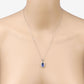 2.44 Carat Genuine Tanzanite and White Diamond 14K White Gold Pendant