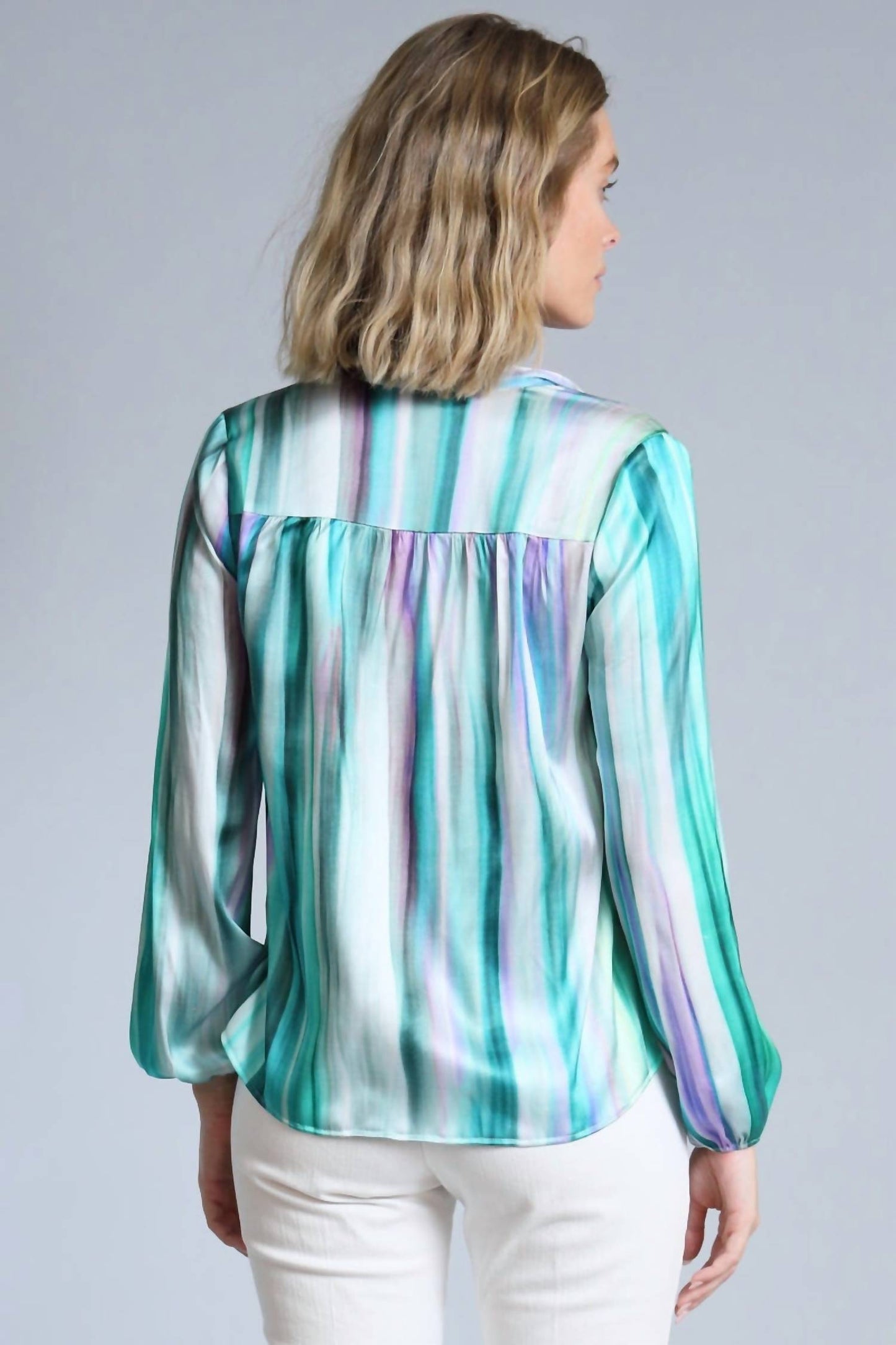 Lola & Sophie - Women's Watercolor Stripe Blouse