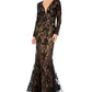 Mac Duggal - Long Sleeve Beaded Lace Dress