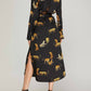 Umgee - Long Sleeve Cheetah Cheeta Print Midi Dress