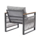 4-Pieces Outdoor Metal Patio Furniture Set with Cushions