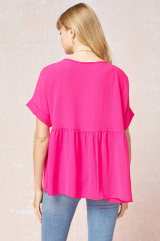 Entro - Textured Babydoll Top