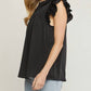 Entro - Pleated Ruffle Sleeve Top