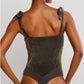 Free People - Tie Shoulder Sleeveless Textured Bodysuit
